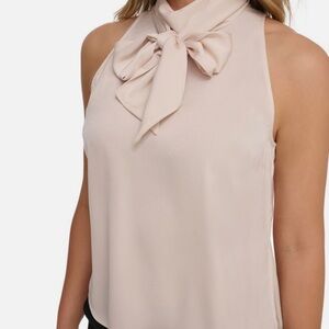 Tommy Hilfiger Cream Bow Tie Women's Top
